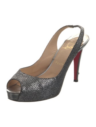 Christian Louboutin Canvas Slingback Sandals