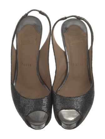 Christian Louboutin Canvas Slingback Sandals