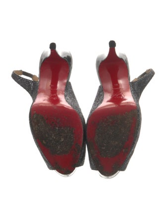 Christian Louboutin Canvas Slingback Sandals