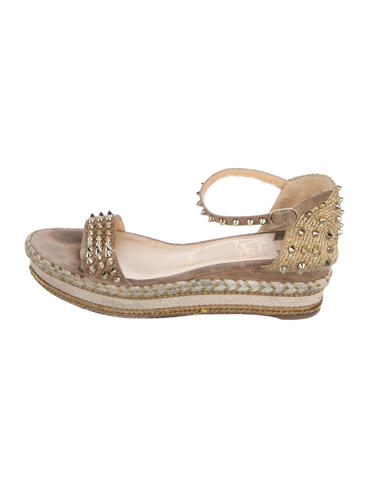 Christian Louboutin Spike Accents Suede Espadrilles