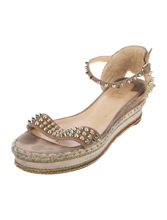 Christian Louboutin Spike Accents Suede Espadrilles