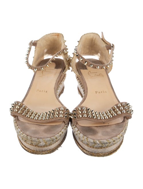 Christian Louboutin Spike Accents Suede Espadrilles