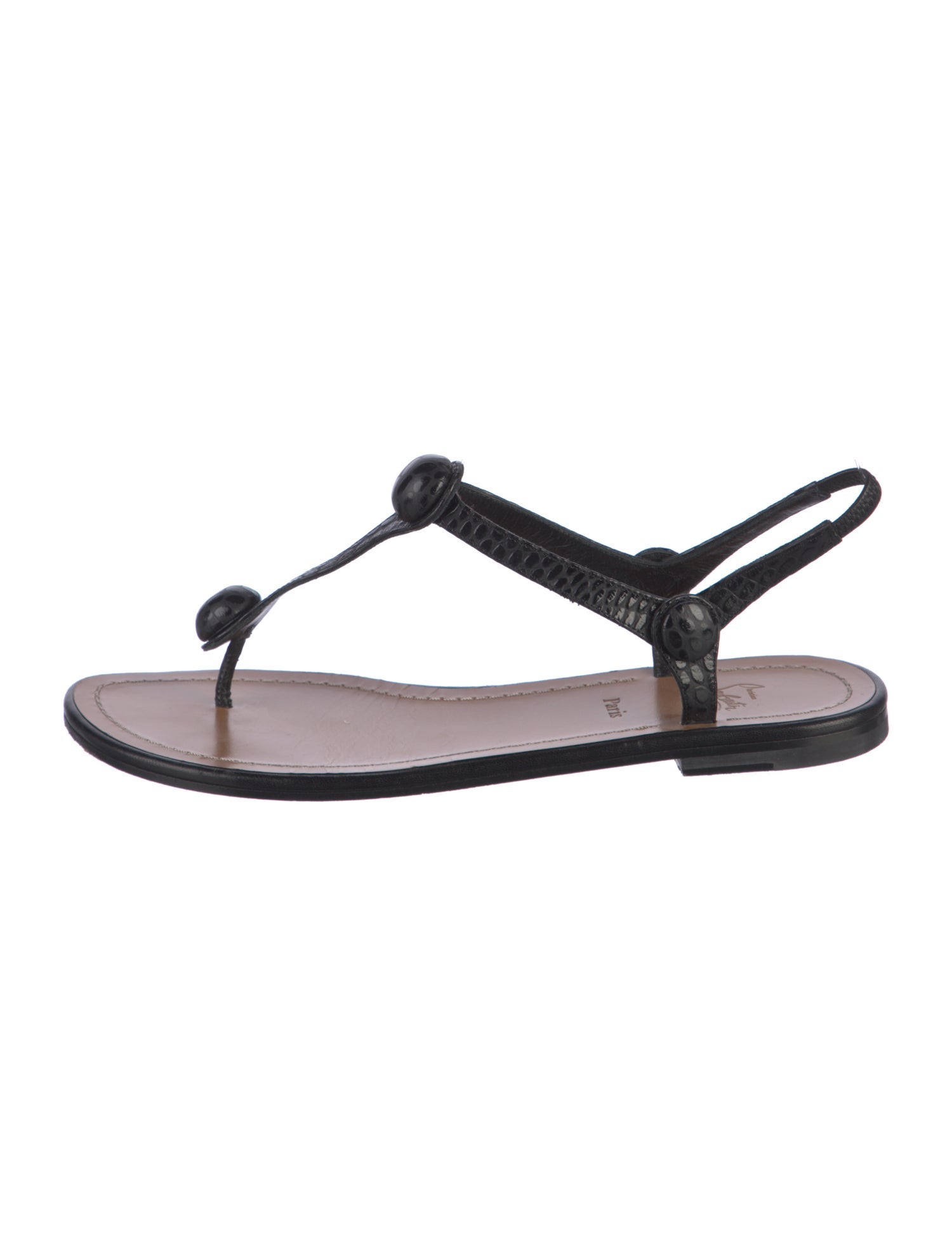 TOTEME Leather T-Strap Sandals w/ Tags - Black Sandals