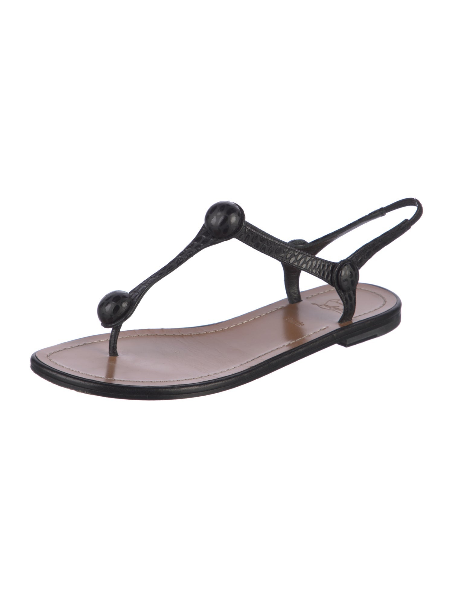 Christian Louboutin Leather T-Strap Sandals