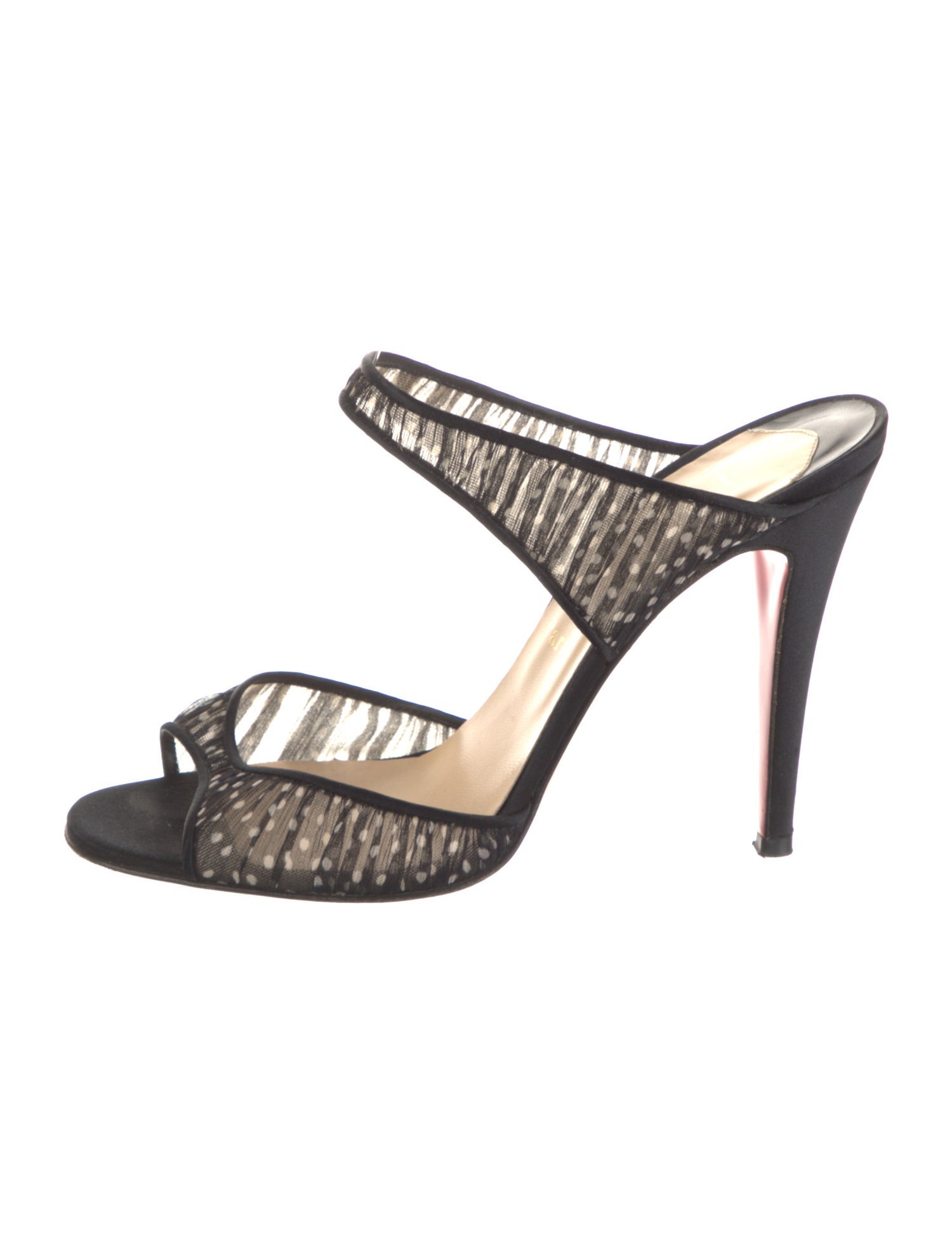 Christian Louboutin Mesh Bow Accents Slides