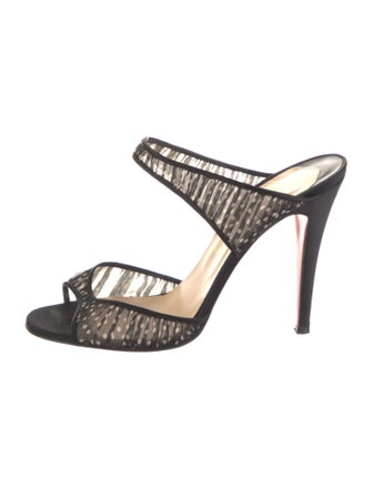 Christian Louboutin Mesh Bow Accents Slides