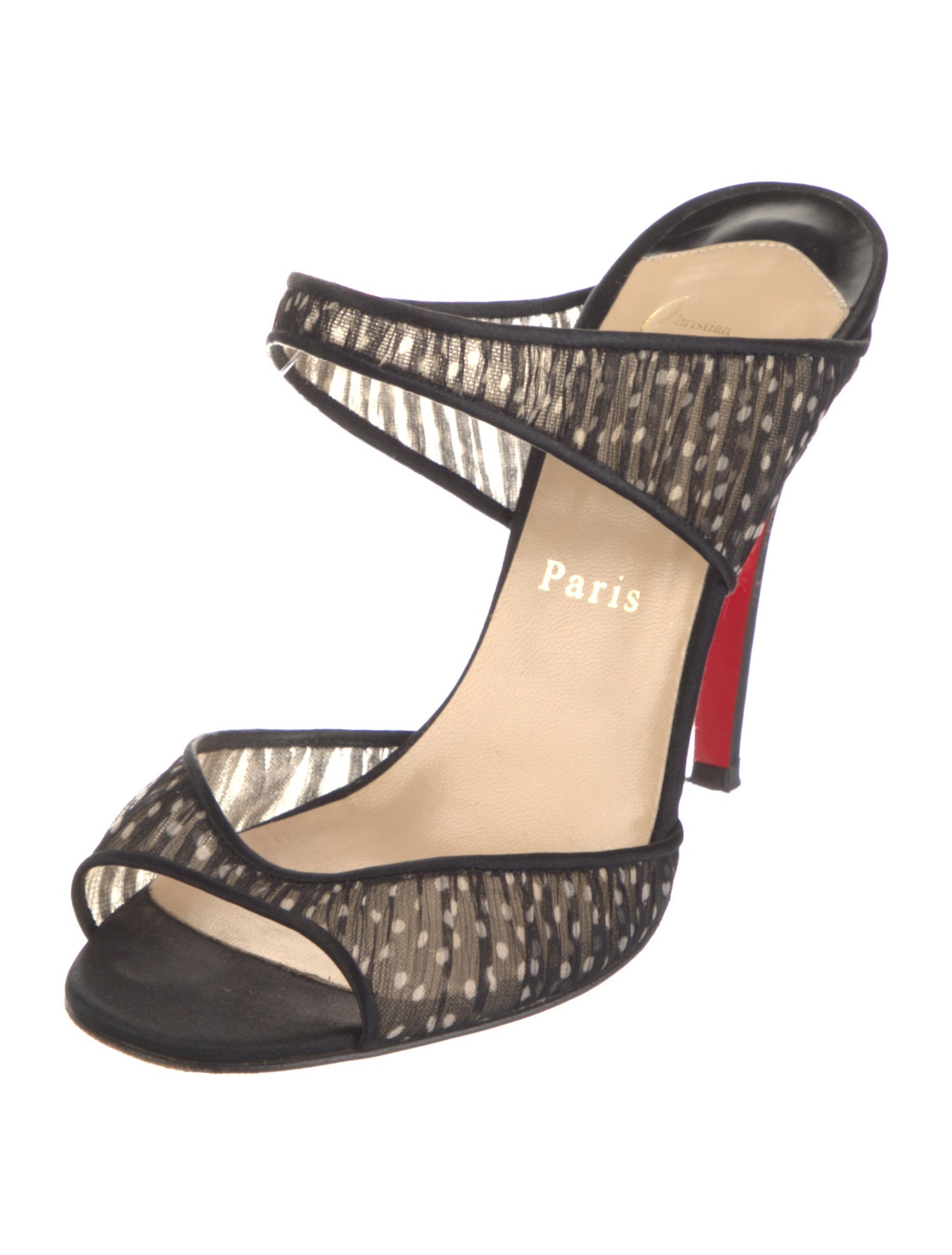 Christian Louboutin Mesh Bow Accents Slides