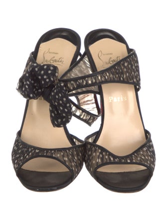 Christian Louboutin Mesh Bow Accents Slides