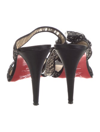 Christian Louboutin Mesh Bow Accents Slides