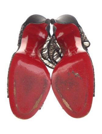Christian Louboutin Mesh Bow Accents Slides
