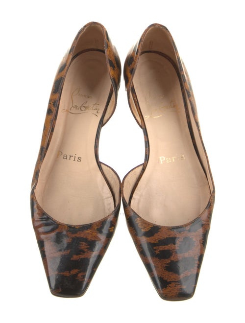 Christian Louboutin Patent Leather Animal Print D'Orsay Flats