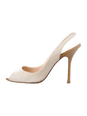 Christian Louboutin Canvas Slingback Sandals