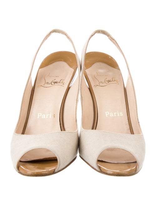 Christian Louboutin Canvas Slingback Sandals