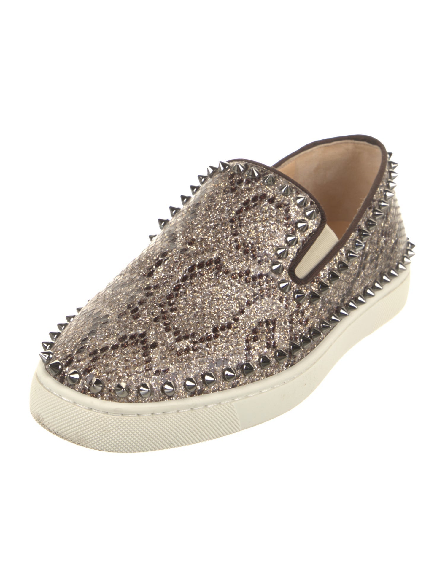 Christian Louboutin Embossed Leather Animal Print Sneakers