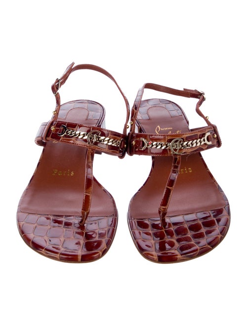 Christian Louboutin Embossed Leather T-Strap Sandals