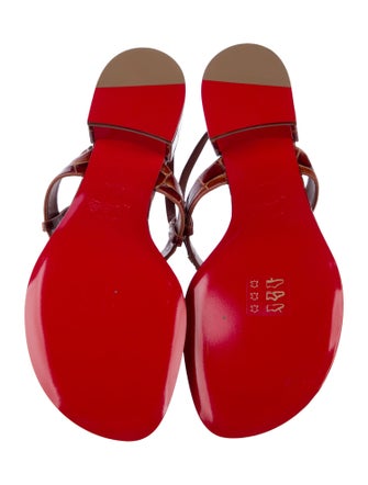Christian Louboutin Embossed Leather T-Strap Sandals