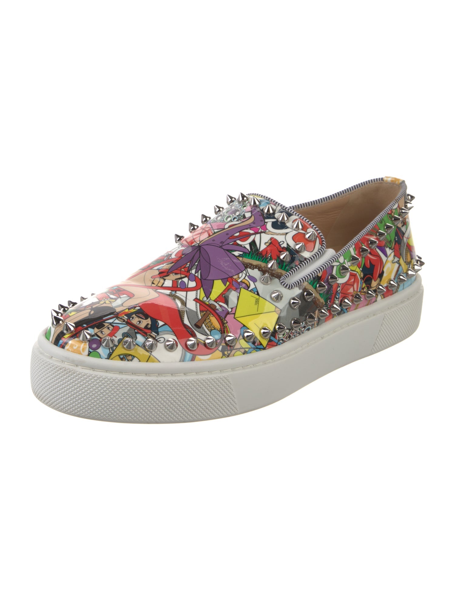 Christian Louboutin Patent Leather Printed Sneakers
