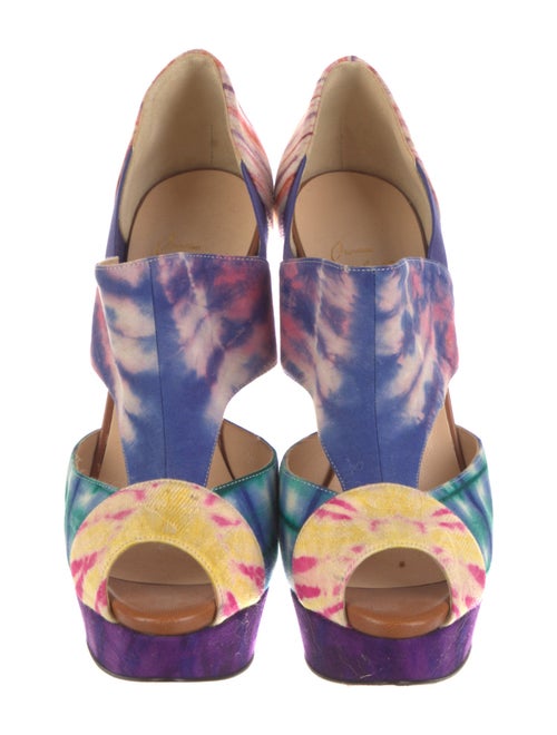 Christian Louboutin Tie-Dye Print Cutout Accent Pumps