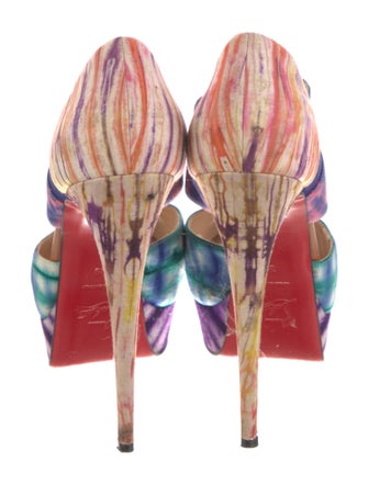 Christian Louboutin Tie-Dye Print Cutout Accent Pumps