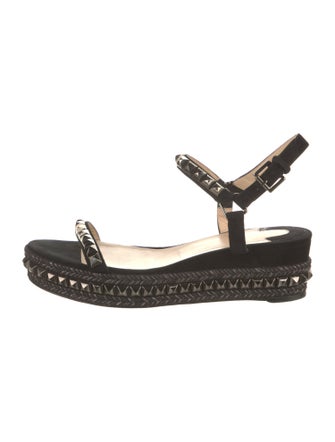 Christian Louboutin Suede Studded Accents Espadrilles