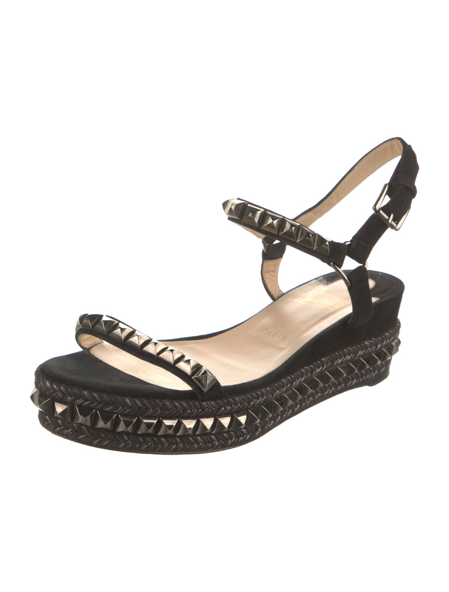 Christian Louboutin Suede Studded Accents Espadrilles