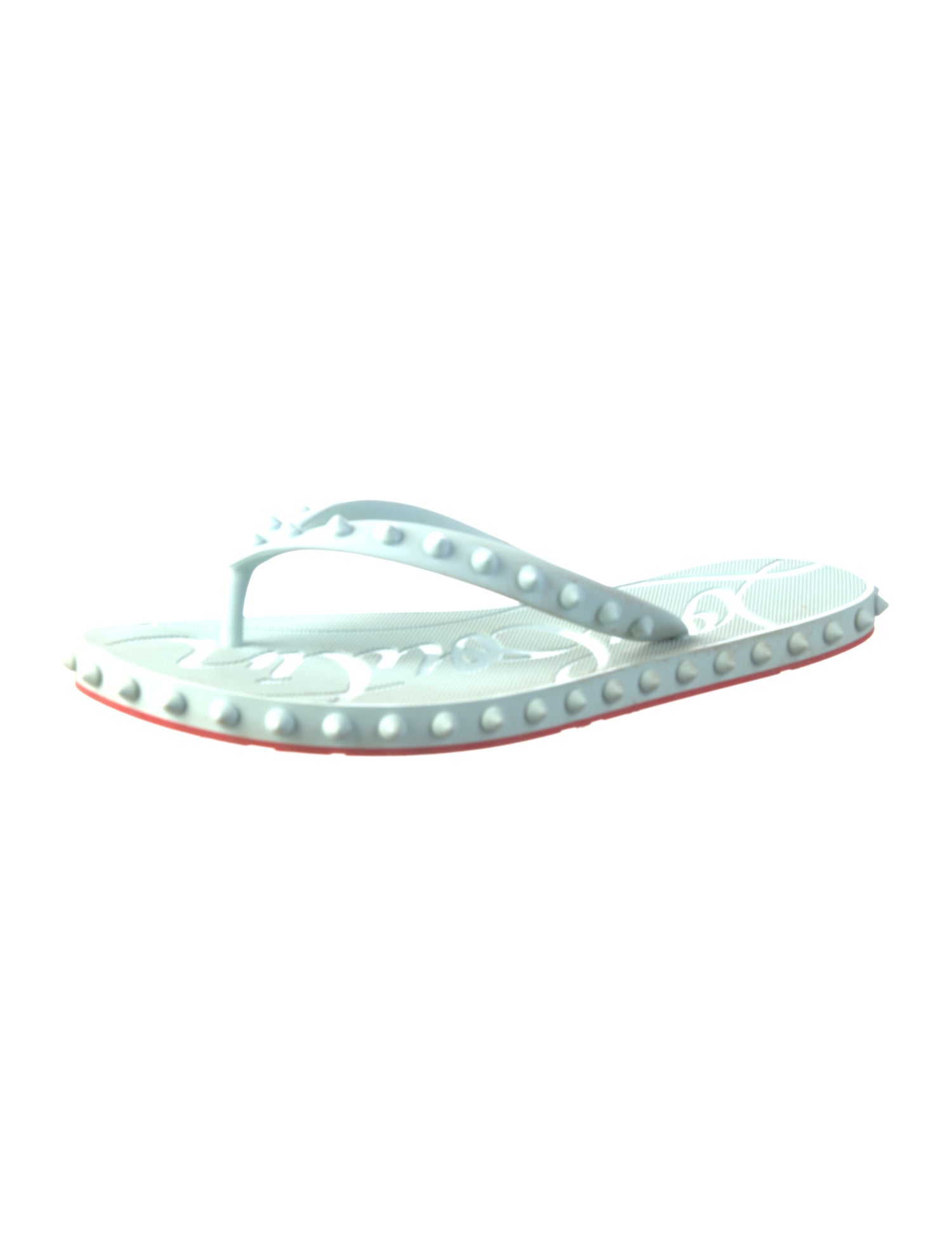 Christian Louboutin Rubber Studded Accents Flip Flops