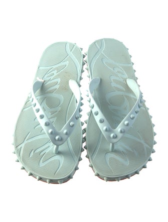 Christian Louboutin Rubber Studded Accents Flip Flops