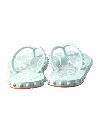 Christian Louboutin Rubber Studded Accents Flip Flops