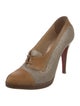 Christian Louboutin Leather Colorblock Pattern Pumps