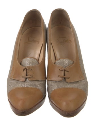 Christian Louboutin Leather Colorblock Pattern Pumps