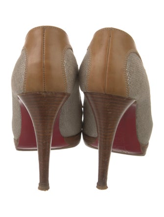 Christian Louboutin Leather Colorblock Pattern Pumps