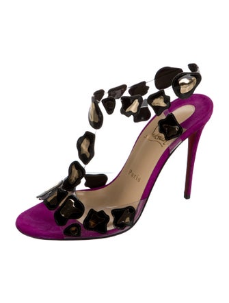 Christian Louboutin PVC Scalloped Accent Slingback Sandals