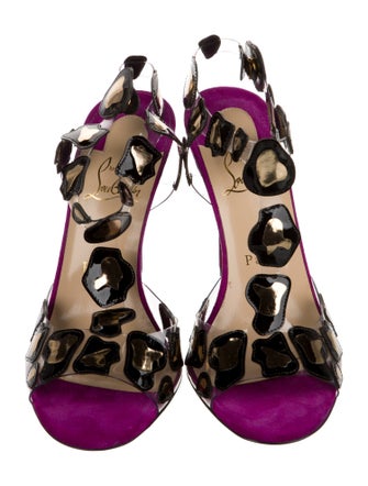 Christian Louboutin PVC Scalloped Accent Slingback Sandals