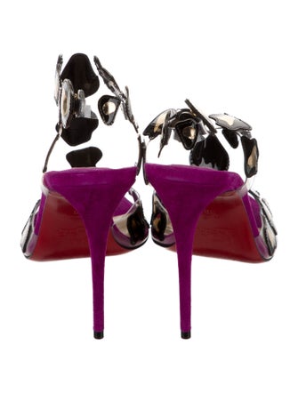 Christian Louboutin PVC Scalloped Accent Slingback Sandals