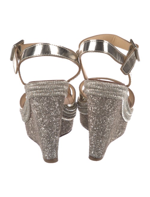 Christian Louboutin Leather Glitter Accents Espadrilles