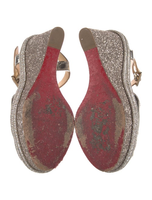 Christian Louboutin Leather Glitter Accents Espadrilles