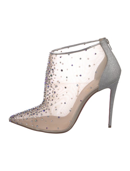 Christian Louboutin Mesh Glitter Accents T-Strap Pumps