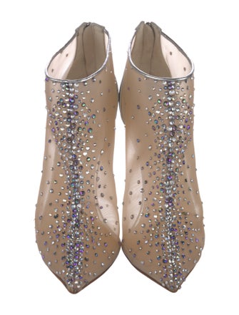 Christian Louboutin Mesh Glitter Accents T-Strap Pumps