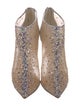 Christian Louboutin Mesh Glitter Accents T-Strap Pumps