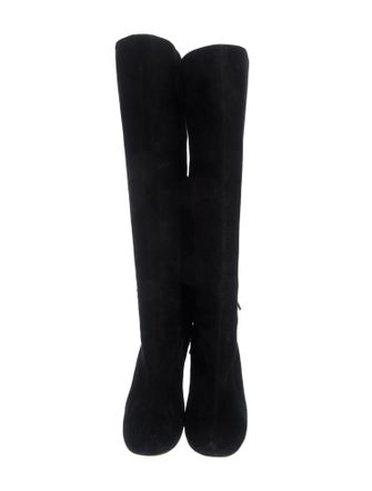 Christian Louboutin Suede Fringe Trim Accent Boots