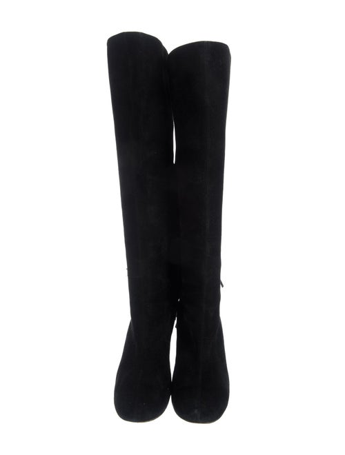 Christian Louboutin Suede Fringe Trim Accent Boots