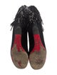 Christian Louboutin Suede Fringe Trim Accent Boots