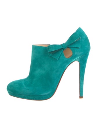 Christian Louboutin Suede Bow Accents Mules