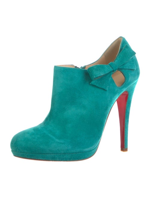 Christian Louboutin Suede Bow Accents Mules