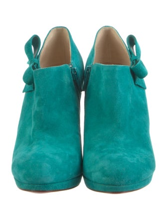 Christian Louboutin Suede Bow Accents Mules