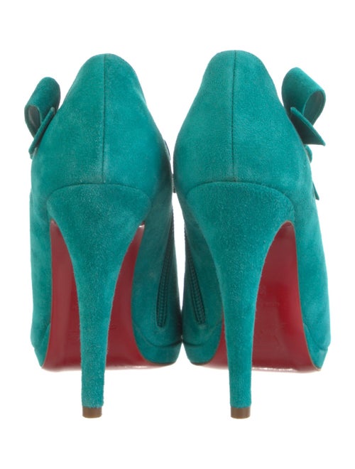Christian Louboutin Suede Bow Accents Mules