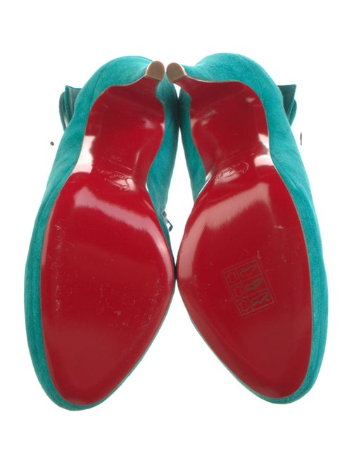 Christian Louboutin Suede Bow Accents Mules