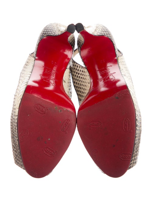 Christian Louboutin Snakeskin Animal Print Slingback Pumps