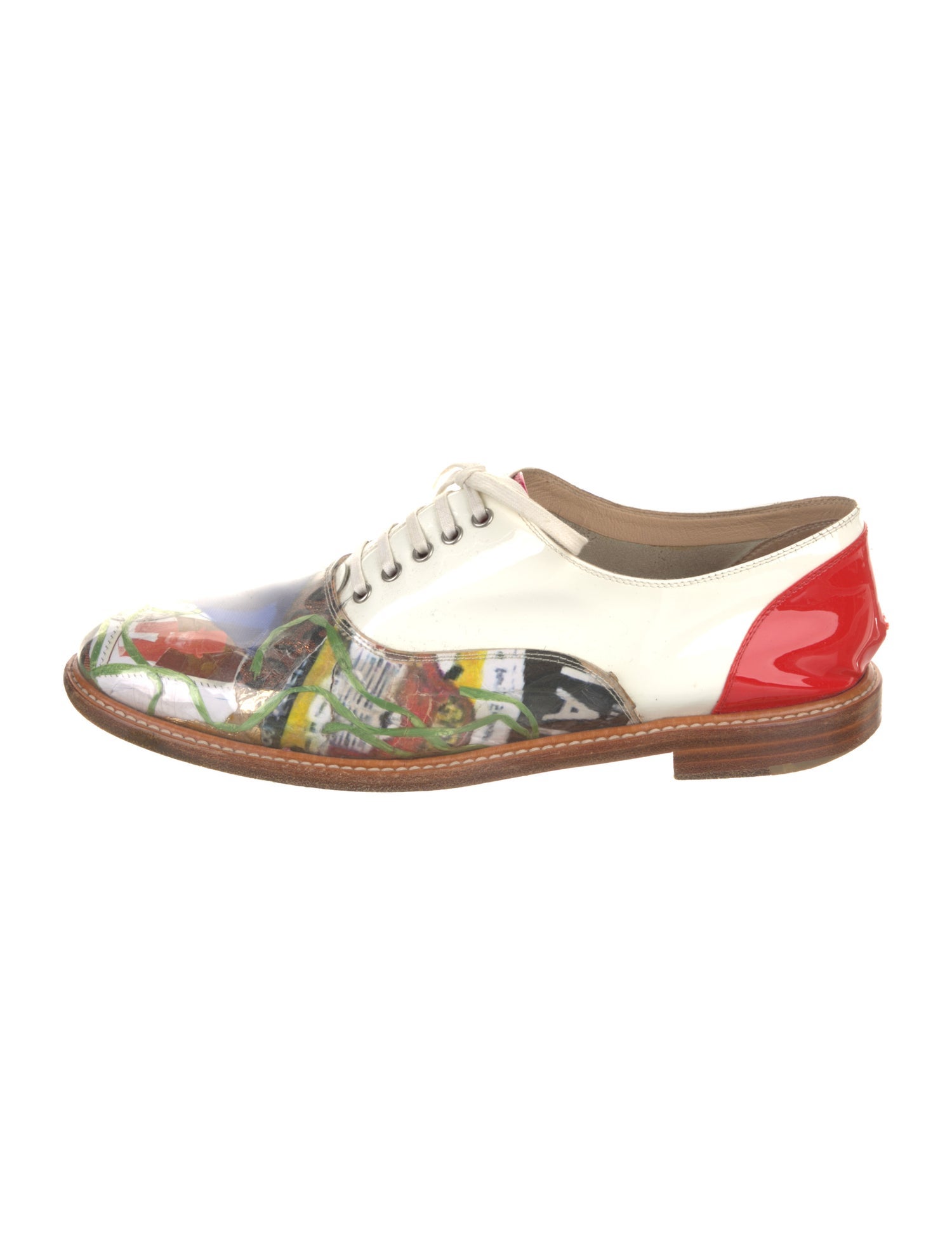 Christian Louboutin Patent Leather Graphic Print Oxfords