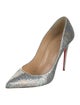 Christian Louboutin Sequins Leather Trim Embellishment Pumps